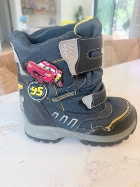 Kids Winter Snow Boot with Red Race Car Accent - 95